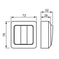 JUSSI SURFACE MOUNTING 3-GANG 1-WAY SWITCH NO X-TERMINALS