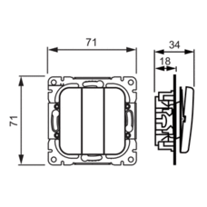 JUSSI 3-GANG 1-WAY SWITCH