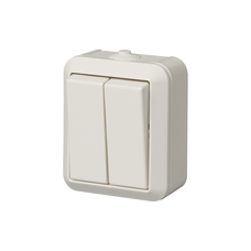 KOSTI 2-GANG 1-WAY SWITCH IP44, 2 X-TERMINALS IP44/IP55