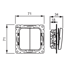 JUSSI 2-GANG 1-WAY SWITCH, NO X-TERMINALS