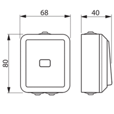 KOSTI 1-GANG 2-WAY SWITCH, 2 X-TERMINALS, LAMP NOT INCLUDED, IP44