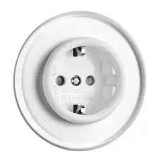 THPG STIKKONTAKT SCHUKO MED PILLESIKRING DUROPLAST HVID