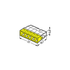 WAGO 5X0.5-2.5MM² SPLICING CONNECTOR FOR SOLID CONDUCTORS