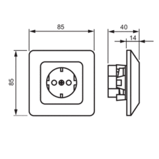 JUSSI 1-GANG SOCKET OUTLET SCHUKO WITH COVER PLATE, IP21