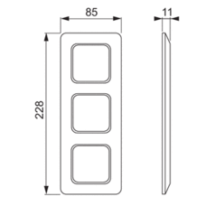 JUSSI COVER FRAME 85MM 3-GANG