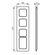 JUSSI COVER FRAME 85MM 1+3-GANG