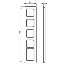 JUSSI COVER FRAME 85MM 1+4-GANG