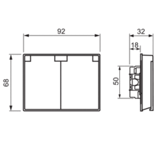 IMPRESSIVO SCHUKO SOCKET OUTLET 2-GANG WITH LID SHUTTERED SCREWLESS TERMINALS, BRANCHING TERMINALS, WHITE (DELIVERY 1-3 WEEKS)