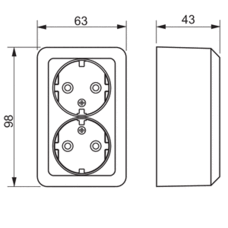 JUSSI 2-GANG SOCKET OUTLET SURFACE MOUNTING