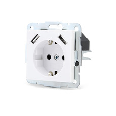 TESATEK 55X55MM 2.8A USB SOCKET WHITE