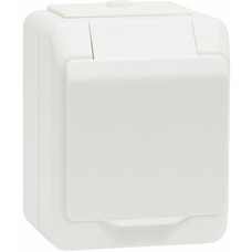 NORDIC 1-GANG SCHUKO SOCKET OUTLET IP44 WHITE