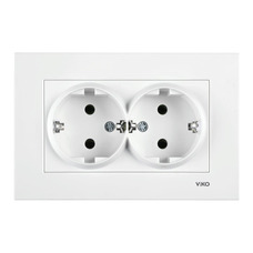 KARRE DOUBLE SOCKET OUTLET WHITE