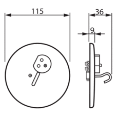 AKK13J CEILING ROSE, EARTHED, BIPOLAR, IP20