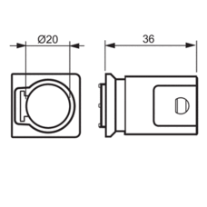 AN20 INLET, Ø 20 MM