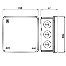 AP10 104 X 104 X 48 MM IP65  FORGRENINGSDÅSE HVID