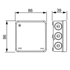 AP9 SURFACE-MOUNTED JUNCTION BOX IP65 86X86MM WHITE