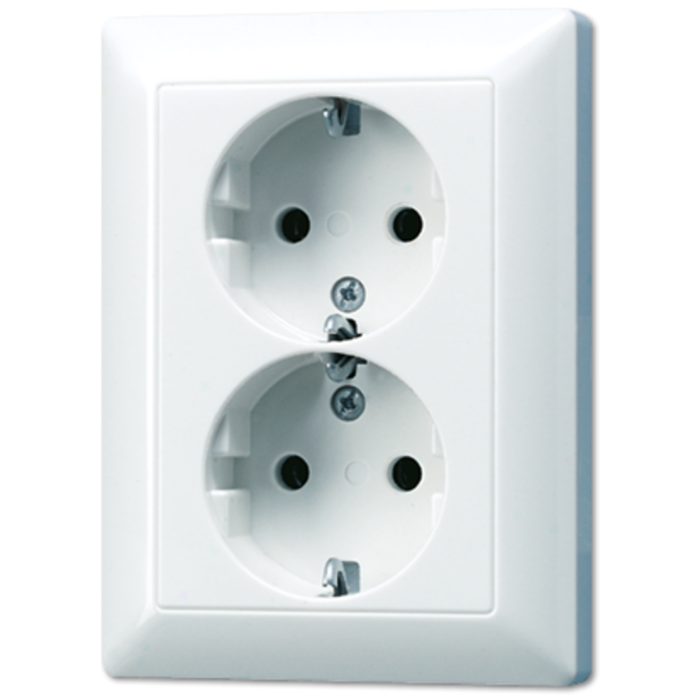 JUNG AS WHITE SCHUKO® 2-GANG SOCKET 16 A / 250 V ~