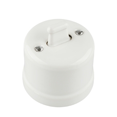 FND UDVENDIG 2-POLET AFBRYDER PORCELÆN HVID TYPE 1