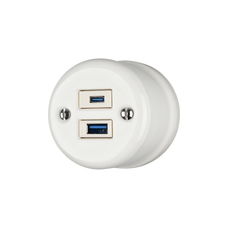 FND UDVENDIG USB A+C LADER PORCELÆN HVID