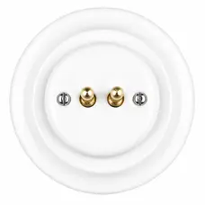 FND DOBBELT FJEDERBELASTET TRYKKNAP PORCELÆN HVID TYPE 2