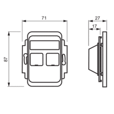 JUSSI TELE OUTLET 100MM FOR 2XRJ45 KEYSTONE