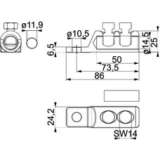 ENSTO AL/CU 50-95MM² Ø10.5MM MECHANICAL CABLE LUG