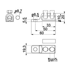 ENSTO AL/CU 6-50MM² Ø8.5MM MECHANICAL CABLE LUG