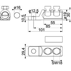 ENSTO AL/CU 95-185MM² Ø12.5MM MECHANICAL CABLE LUG