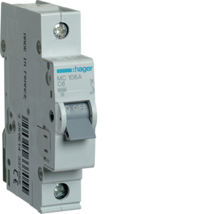 HAGER 1P C6 MINIATURE CIRCUIT BREAKER