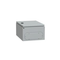 CRN 400X300X200 IP66 IK10 RAL7035 STEEL ENCLOSURE + MOUNTING PLATE