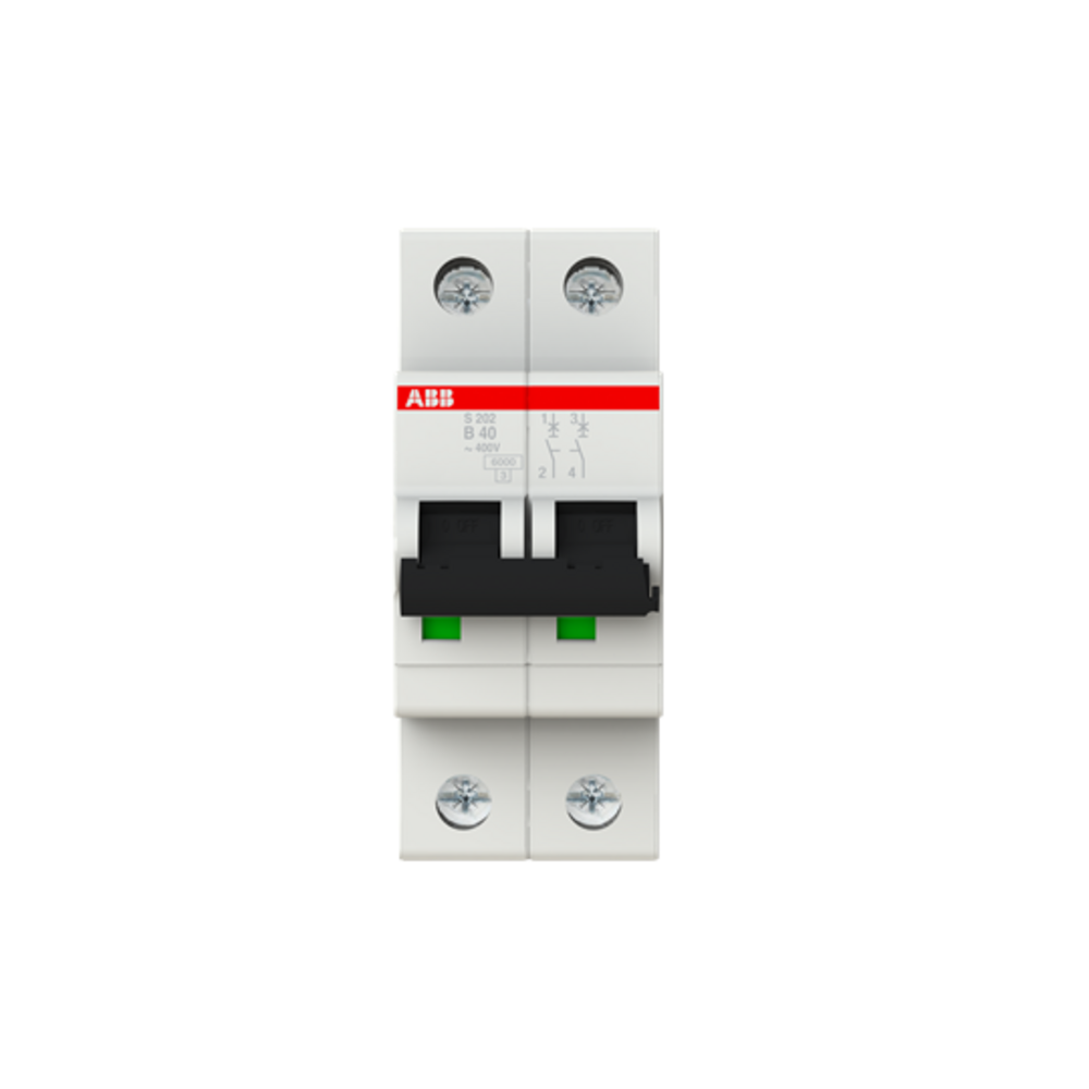 ABB 2P B40 MINIATURE CIRCUIT BREAKER (DELIVERY 1-4 WEEKS)