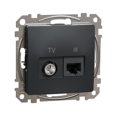 SEDNA DESIGN & ELEMENTS DATA + TV SOCKETS RJ45 CAT6 UTP, ANTHRACITE