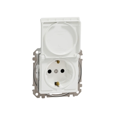 SEDNA DESIGN & ELEMENTS 1-GANG SOCKET OUTLET WITH LID IP44 WHITE