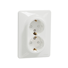 SEDNA DESIGN & ELEMENTS 2-GANG SOCKET OUTLET WHITE