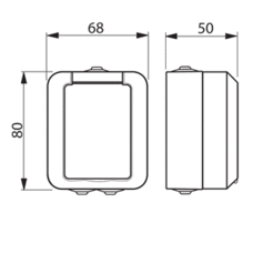 KOSTI 1-GANG SCHUKO SOCKET OUTLET IP54/55 SHUTTERED, SCREWLESS TERMINALS