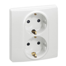 NILOE 2-GANG SOCKET OUTLET SCHUKO WITH COVER PLATE