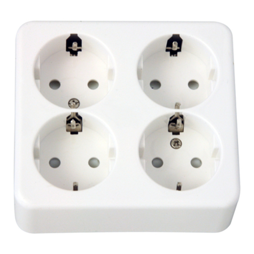 SCE 4-GANG SOCKET OUTLET WHITE